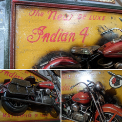 アメリカンな部屋/ 3D アンティークボード/ アメリカンバイク インディアン/ ブリキカー モデル/ #店舗什器 6枚目の画像