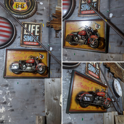 アメリカンな部屋/ 3D アンティークボード/ アメリカンバイク インディアン/ ブリキカー モデル/ #店舗什器 7枚目の画像