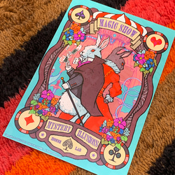 『兎のマジックショー』ポストカード 1枚目の画像