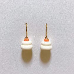 02 ハンドメイドピアス　美月追加 鏡餅のピアス イヤリング ハンドメイド アクセサリー 和菓子 正月