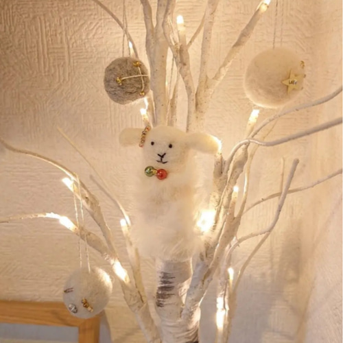 6個セット 淡いモノトーン お星様 惑星 クリスマスツリーオーナメント