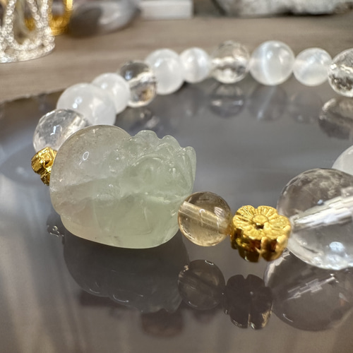 天珠 同心結び ブレスレット 貔貅入り 桜瑪瑙 チベット 老玉髄 天珠 同心結び ブレスレット 貔貅入り 桜瑪瑙 チベット 老玉髄