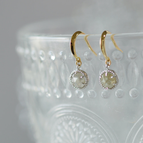 ローズカット ナチュラルダイヤモンドピアス【1点限り】 ピアス