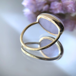 【受注制作】大粒　ラベンダー翡翠　リング （真鍮・シルバー） 4枚目の画像