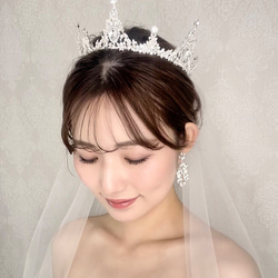 【ゼクシィ掲載】クラウン　ティアラ ウエディング 前撮り 結婚式　花嫁 ティアラ  シルバー ゴールド 挙式 YG01 11枚目の画像