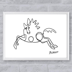 アートポスター A4 馬の絵 北欧 シンプル モダン サイズ可変 写真