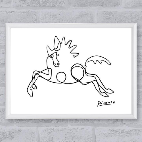 アートポスター A4 馬の絵 北欧 シンプル モダン サイズ可変 写真