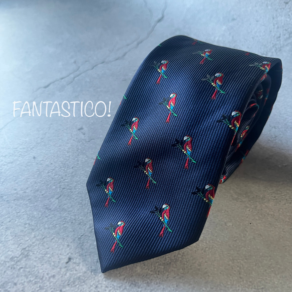 僕の好きなことネクタイ】刺繍ネクタイ♪オウム柄 父の日 ギフト