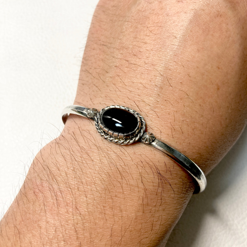 silver950 オニキス シルバーバングル ブレスレット