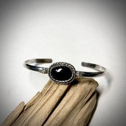 silver950 オニキス シルバーバングル ブレスレット#インディアン