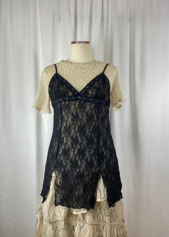 Flower  lace camisole(secondhand clothing) 8枚目の画像
