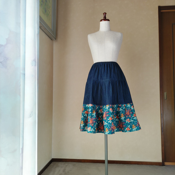 裾のフリルが素敵なリバティスカート　（ティアードスカート） 12枚目の画像