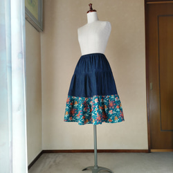 裾のフリルが素敵なリバティスカート　（ティアードスカート） 9枚目の画像