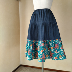 裾のフリルが素敵なリバティスカート　（ティアードスカート） 8枚目の画像