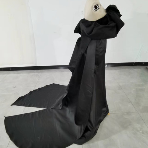 オフショルダー サテン ウェディングドレス ロケ撮 トレーン オーダー  