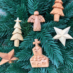 クリスマス / オーナメント / 木彫り / 冬の木 2枚目の画像