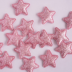 (20個) 25mm キラキラ星のモチーフ　ピンク　☆　ラメ　キッズアクセサリー　クリスマス 1枚目の画像