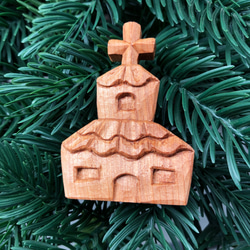 クリスマス / オーナメント / 木彫り / 街の教会 その他インテリア雑貨
