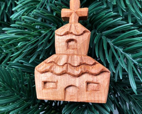 クリスマス用ドイツの教会（木彫り）インテリア置物 クリスマス / オーナメント / 木彫り / 街の教会 その他インテリア雑貨