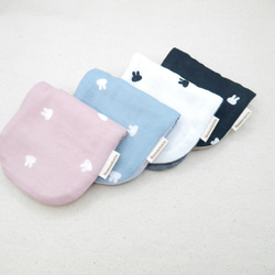 ふわもこハンカチ｜プチうさぎ-Petit Rabbit-｜S・10×20cm｜ガーゼハンカチ｜敏感肌｜プチギフト 1枚目の画像