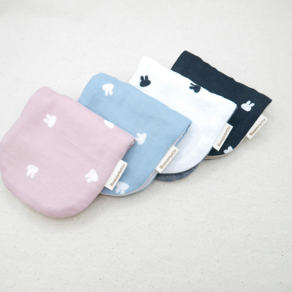 ふわもこハンカチ｜プチうさぎ-Petit Rabbit-｜S・10×20cm｜ガーゼハンカチ｜敏感肌｜プチギフト 1枚目の画像