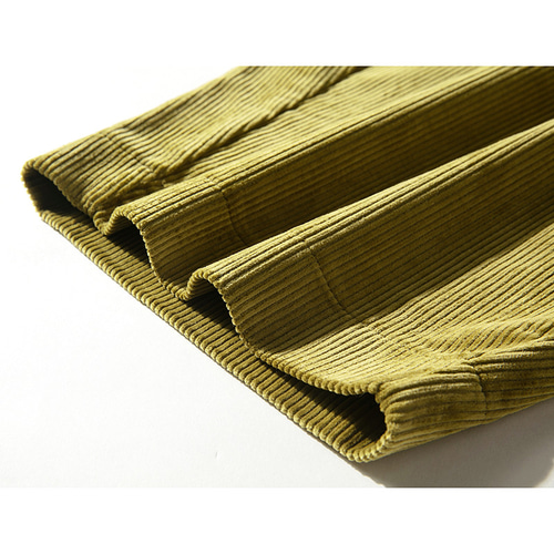 ワイドパンツ コーデュロイワイドパンツ ロングパンツ からし色