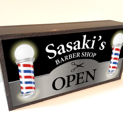 【オーダー無料】バーバー 理容室 ヘアーサロン 看板 置物 雑貨 ライトBOX バーバー 理容室 ヘアーサロン 床屋さん アメリカン レトロ 玩具