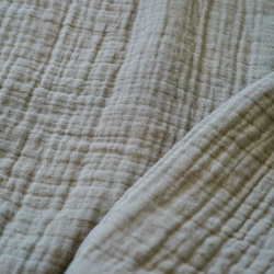 高領洋裝蓬鬆6層紗布/卡其色/三河紡織 第8張的照片