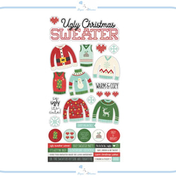 EJ74 Simple Stories カードストックステッカー ugly Christmas sweater セーター 2枚目の画像