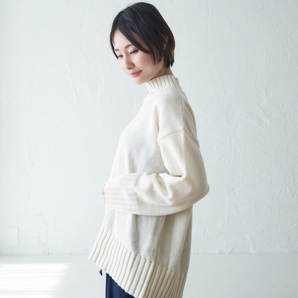 Morino Gakko 環保 100% 再生羊毛永續針織（白色） 第1張的照片