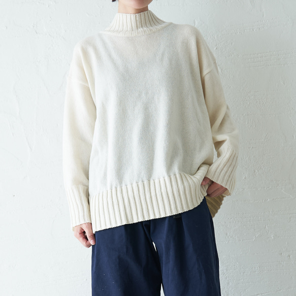 Morino Gakko 環保 100% 再生羊毛永續針織（白色） 第6張的照片