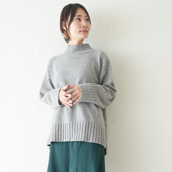 Morino Gakko 環保 100% 再生羊毛可持續針織 [混合淺灰色] 第15張的照片