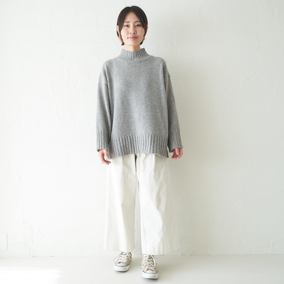 Morino Gakko 環保 100% 再生羊毛可持續針織 [混合淺灰色] 第17張的照片