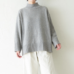 Morino Gakko 環保 100% 再生羊毛可持續針織 [混合淺灰色] 第2張的照片