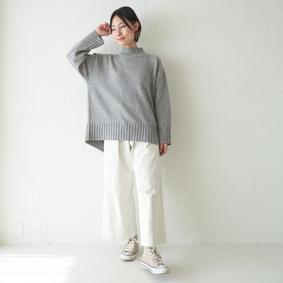 Morino Gakko 環保 100% 再生羊毛可持續針織 [混合淺灰色] 第9張的照片