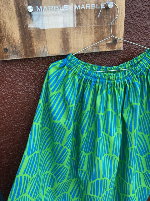 【着丈延長可】北欧　キミドリスカート　大人スカート　ギャザースカート　ふんわりスカート