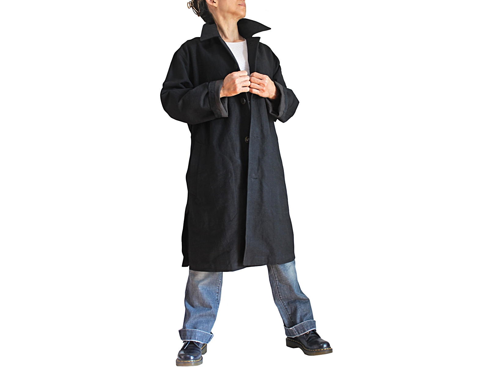 ジョムトン手織り綿ステンカラーコート（JFS-173-01）