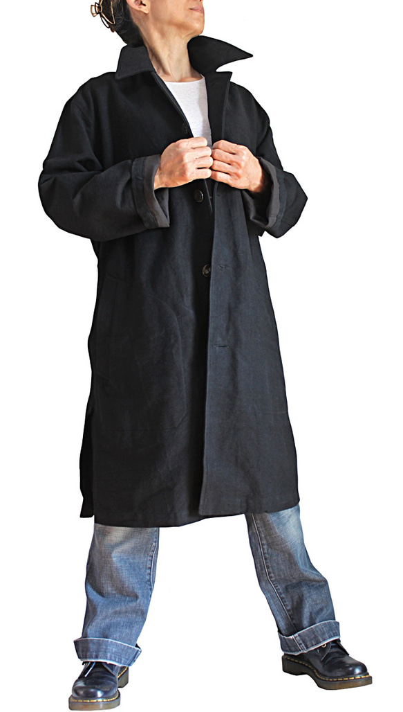 Jomton 手工編織棉質不鏽鋼領大衣 (JFS-173-01) 第2張的照片