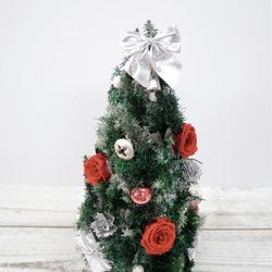 プリザーブド　ヒムロスギとバラのクリスマスツリー 1枚目の画像