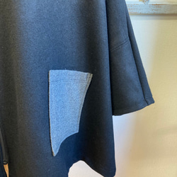 促銷價★ 人氣再次上架❤️ 羊毛材質雨披式蝙蝠派克大衣黑灰色（無尺碼L-LL） 第6張的照片