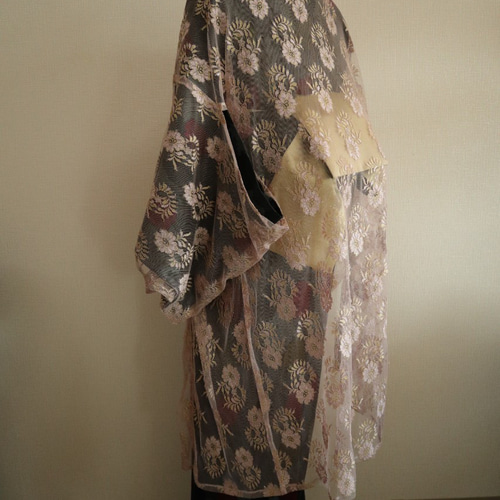 好評新作 ゴールド糸が上品なモーブピンクの繊細なドレス用高級日本製  