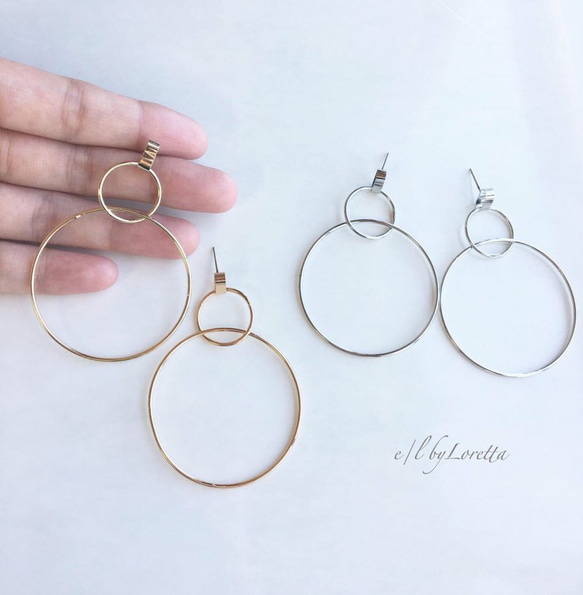 Gold w hoop pierce 4枚目の画像