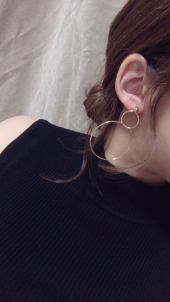 Gold w hoop pierce 2枚目の画像