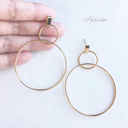 Gold w hoop pierce 1枚目の画像