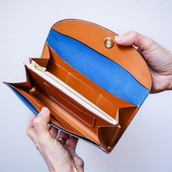 flap long wallet [ ブルーグラデーション ] フラップロングウォレット 長財布 5枚目の画像