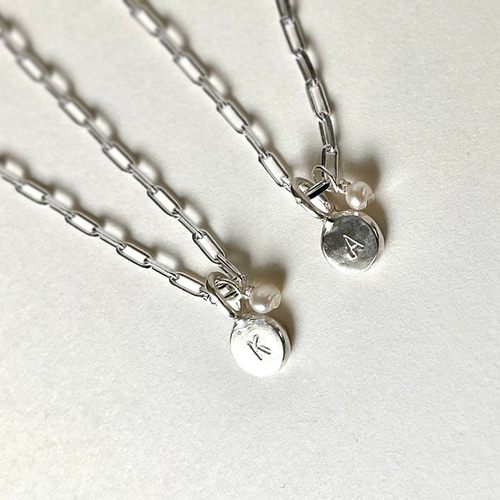 誕生石 イニシャル ミニマル シルバー ネックレス イニシャル・誕生石【 silver950 】Minä ／ ネックレス