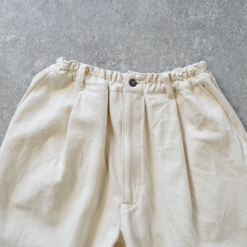 刺し子織ボンタンパンツ/生成り/三河木綿 ロングパンツ UZUiRO