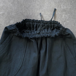 Ippon 刺子燈籠褲/黑色/三河棉刺子編織 第5張的照片