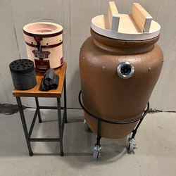 【未使用】【業務用】焼き芋壺＋専用台付セット 単品】業務用 焼き芋機 壺いらず ステンレス軽量｜副業