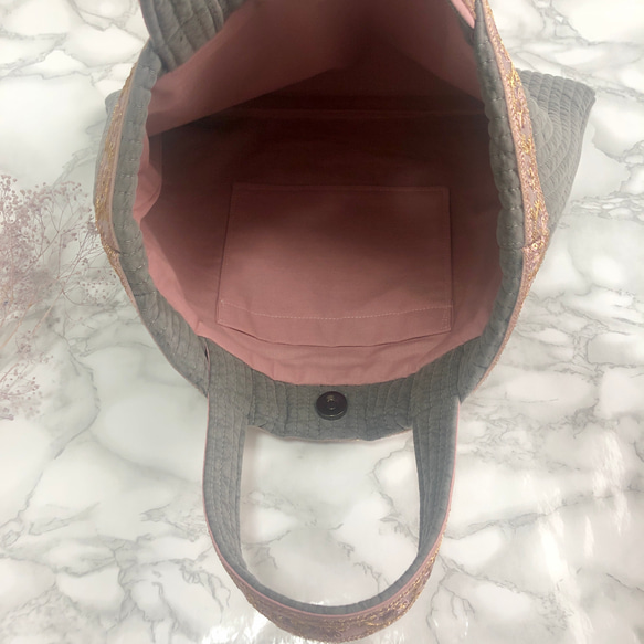 インド刺繍リボンのヌビバック ❤ 究極の一点物 韓国イブルレッスンバッグ 6枚目の画像